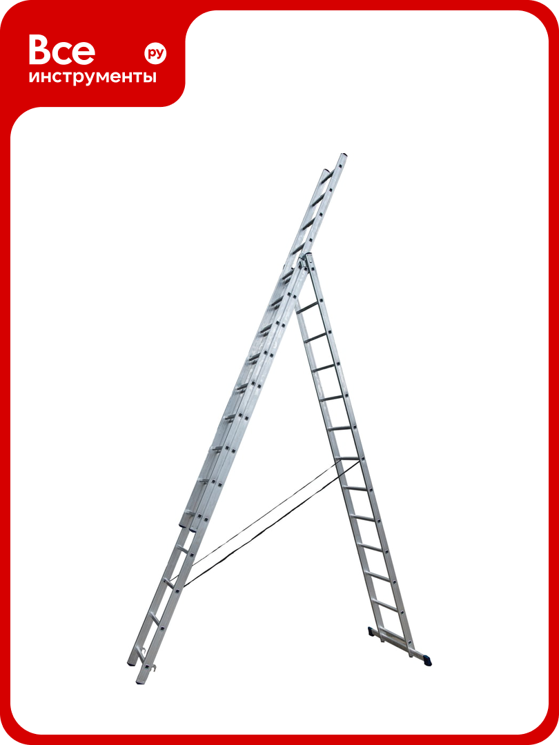 Лестница трехсекционная STAIRS универсальная усиленная 13 ступеней ALP313