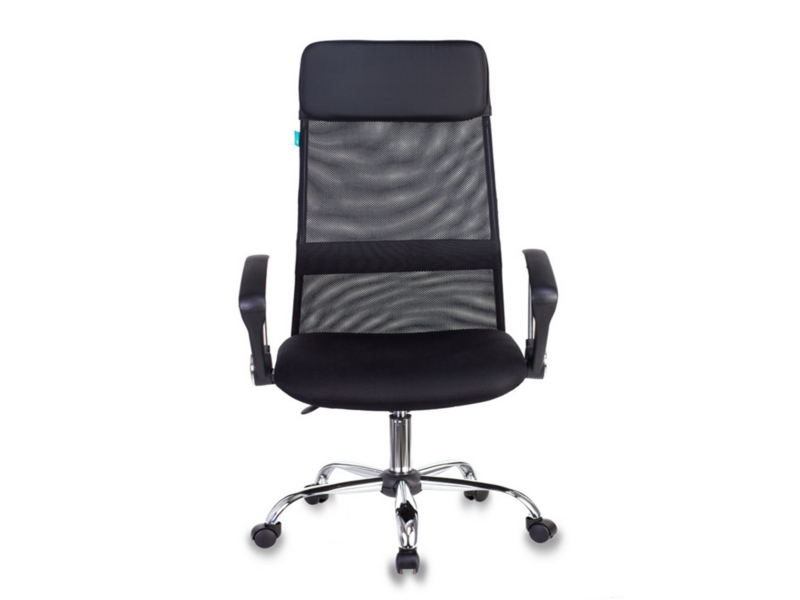 Кресло руководителя KB-6N черный TW-01 TW-11 сетка/ткань с подголов. крестов. металл хром