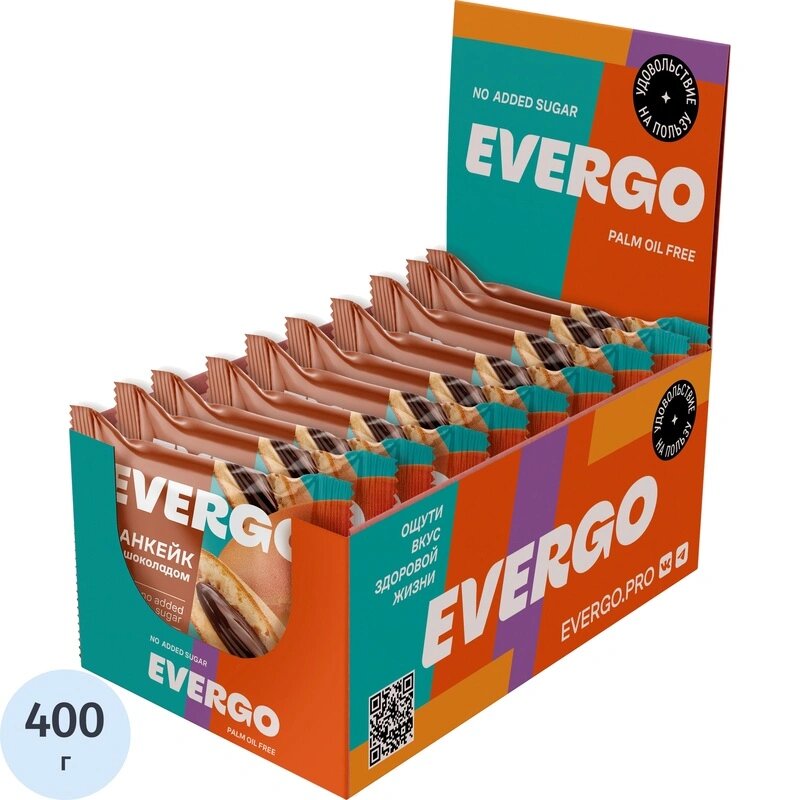 Печенье Панкейк EVERGO с шоколадной начинкой из какао 40гx10шт/уп (400г)