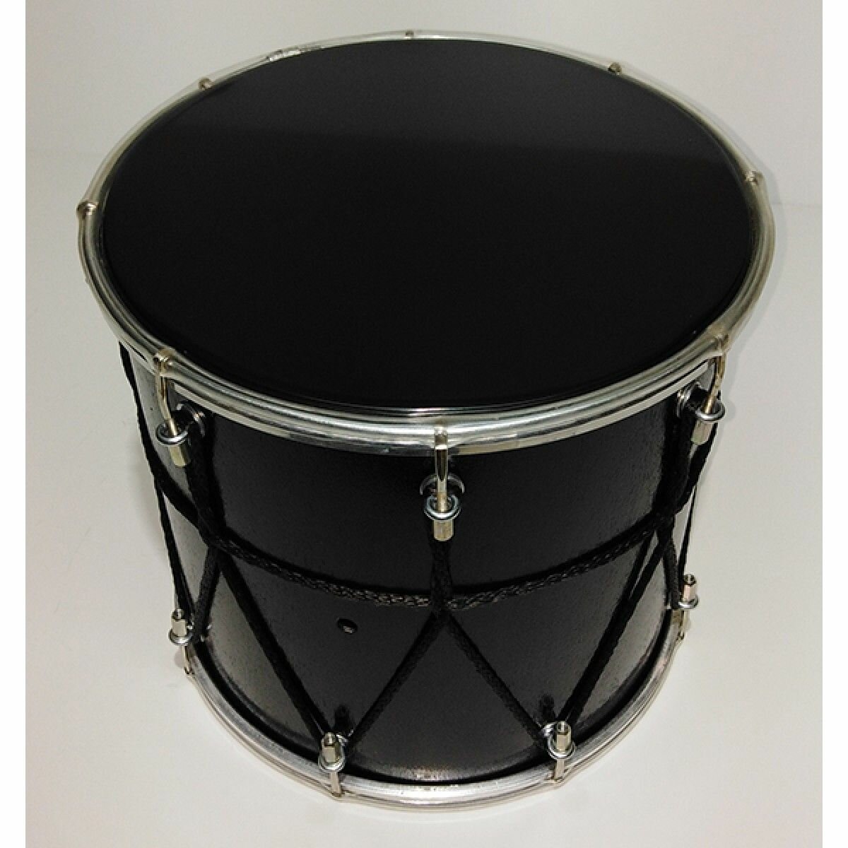 BK-10Glv Барабан кавказский 10" с веревкой, 25х25,4см, цвет чёрный глянцевый, Мастерская Бехтерев