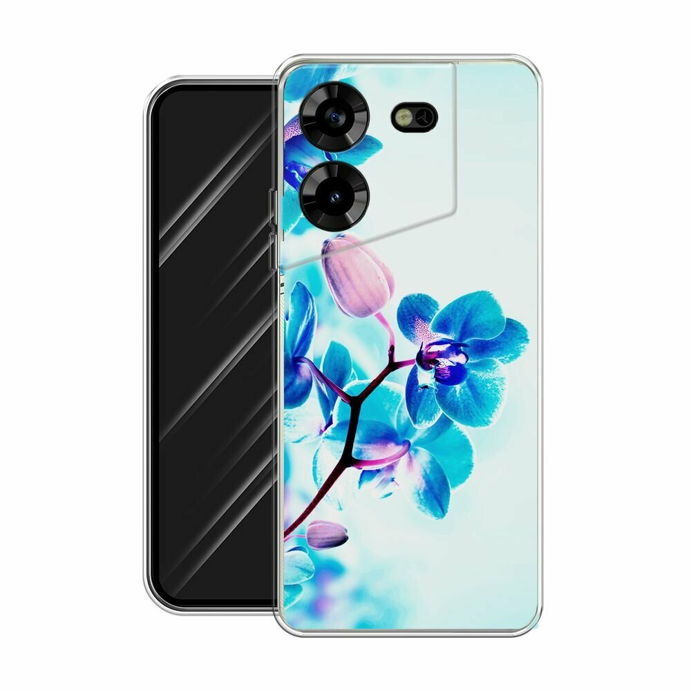 Чехол на Tecno Pova 5 / Техно Пова 5 с принтом "Голубая орхидея" — фото 1