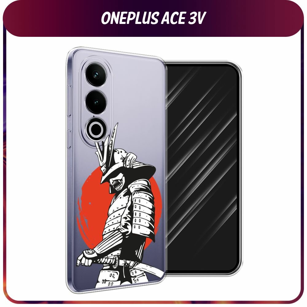 Чехол на Oneplus Ace 3V / Ван Плас Эйс 3V с принтом "Самурай с катаной", прозрачный