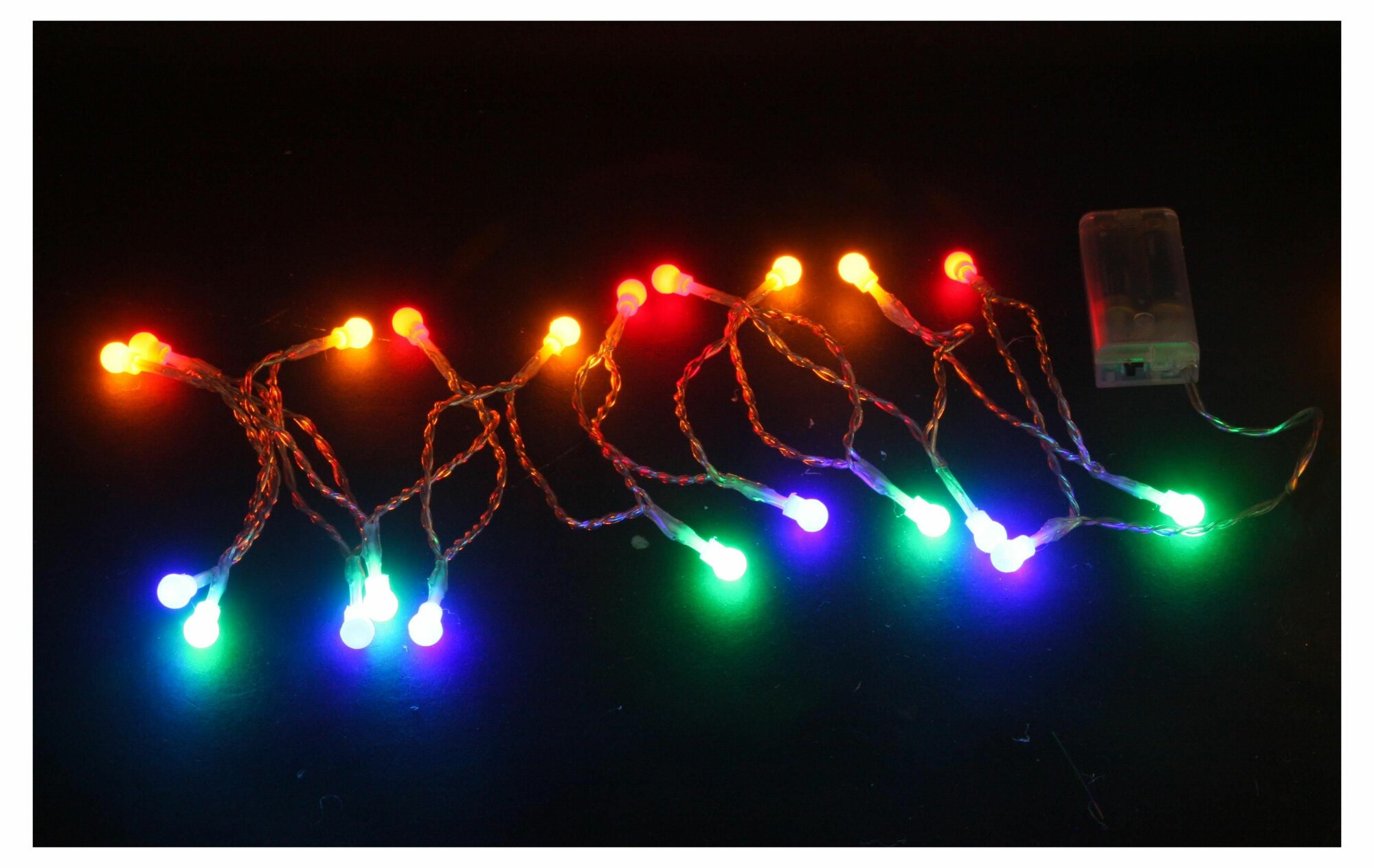 Гирлянда светодиодная Роса на батарейках 20 LED мультиколор 19 м