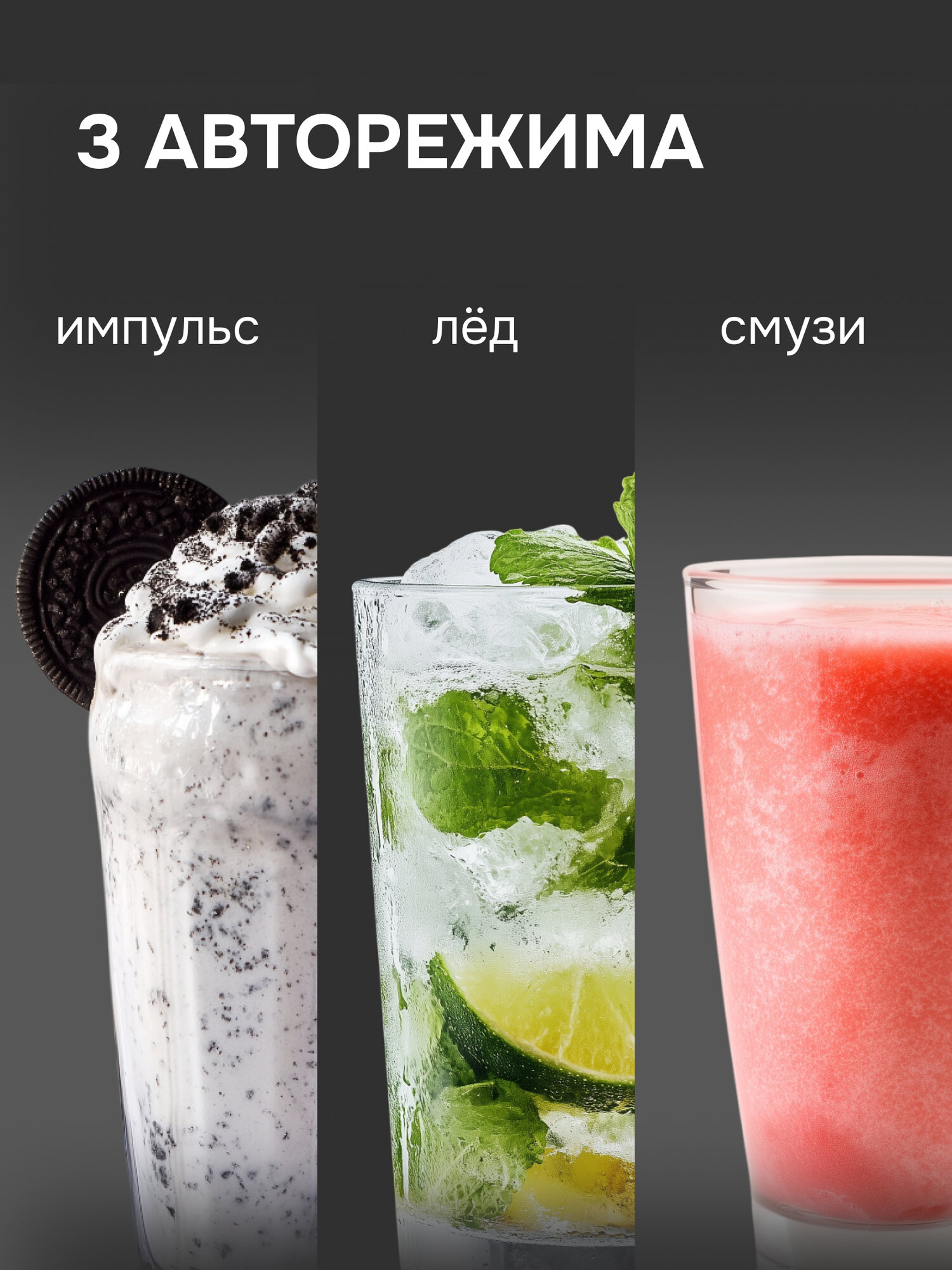 Блендер стационарный Zigmund & Shtain BS-447 D, 1600 Вт, черный/серебристый — фото 1