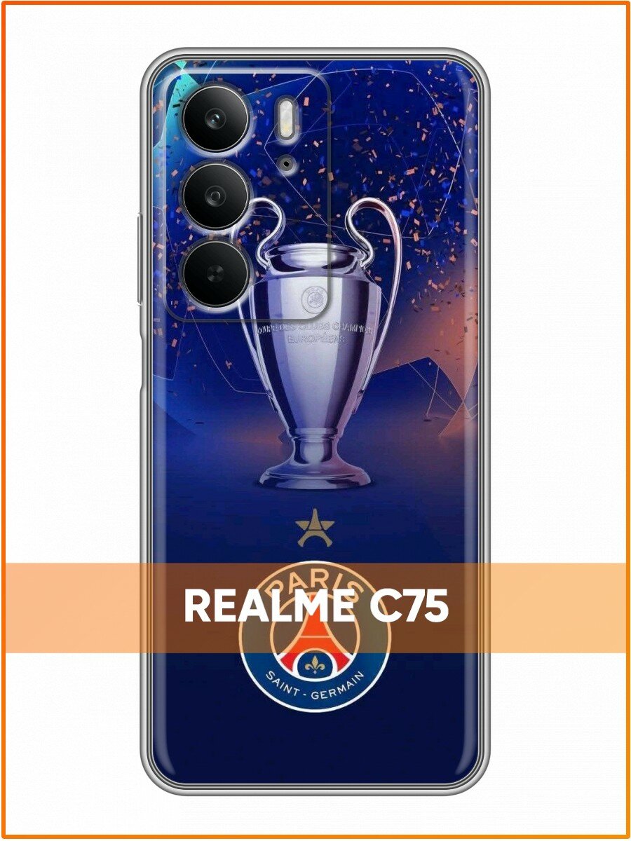 Чехол для Realme C75 4G с принтом для мужчин с ПСЖ (Реалми С75 4G)
