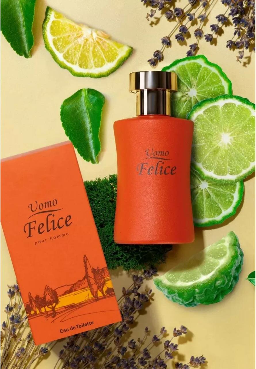 Туалетная вода Uomo Felice, мужская, цитрусовая, древесная, перезаполняемая, 100мл