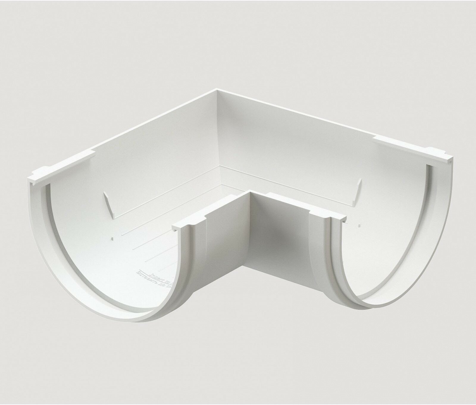 Угловой элемент водосточного желоба DÖCKE STANDARD 20 мм 90˚ цвет белый