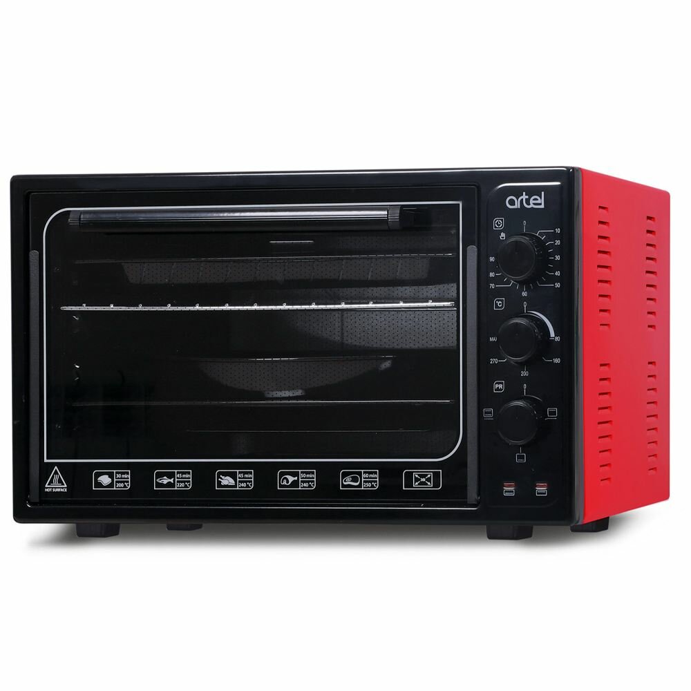 Мини-печь Artel MD3618E, 3 режима, верхняя+нижняя нагрев, 36л красный