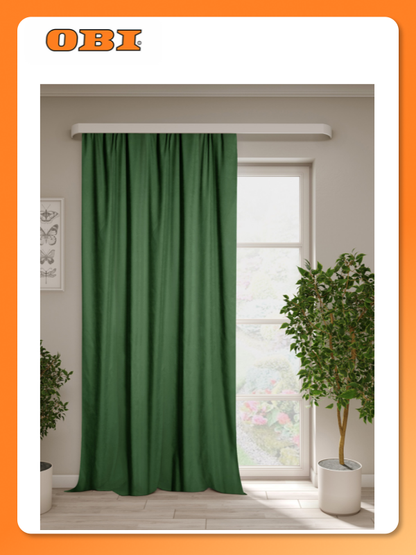 Штора Блекс 200*270 см зеленая блэкаут на кухню в детскую и в зал