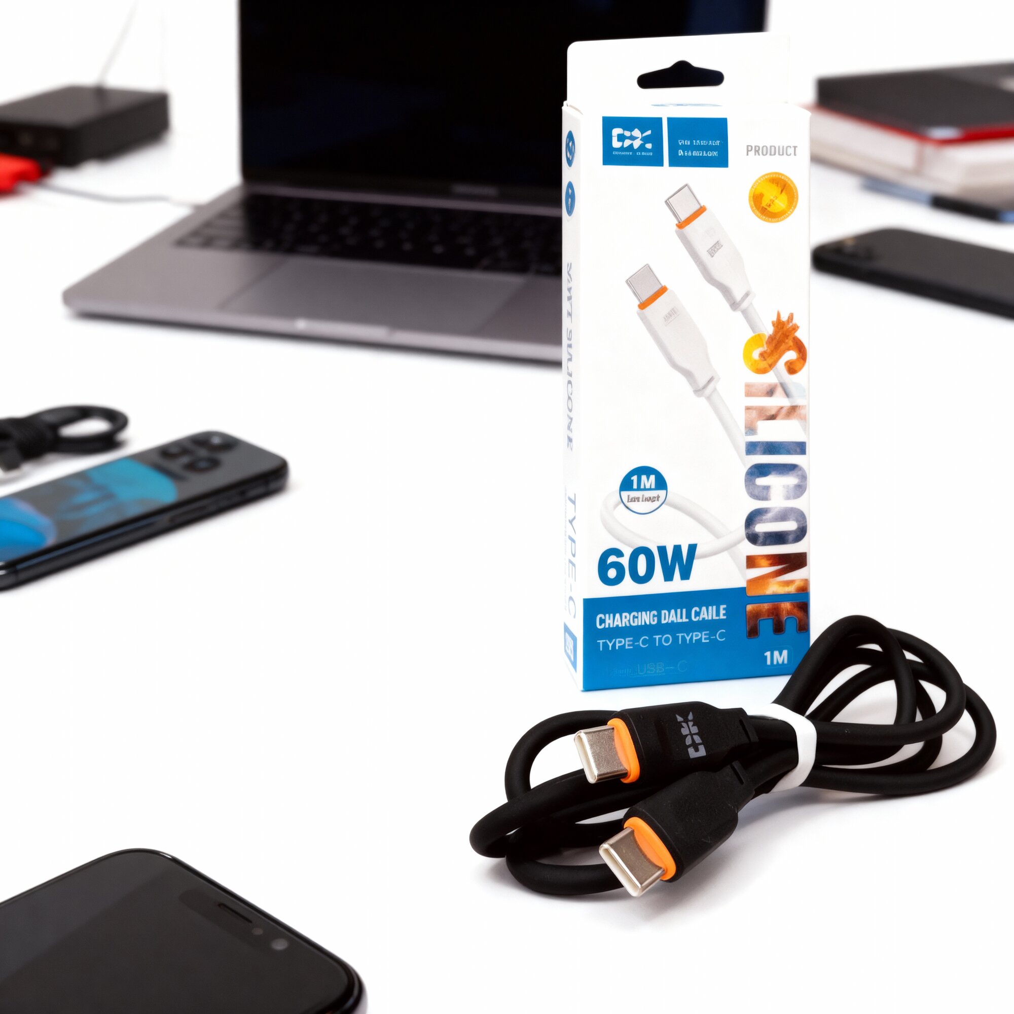 Кабель DK (Dream King) 60W Type-C to Type-C Charging Data Cable — фото 1