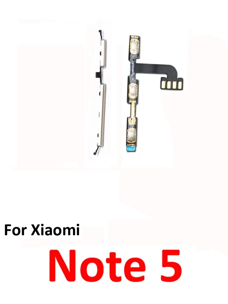 Корпус телефона кнопка регулировки громкости для Xiaomi Redmi Note 5 новый вкл. выкл. вверх и вниз клавиша гибкий кабель запасная часть черный Gold Flex Cable