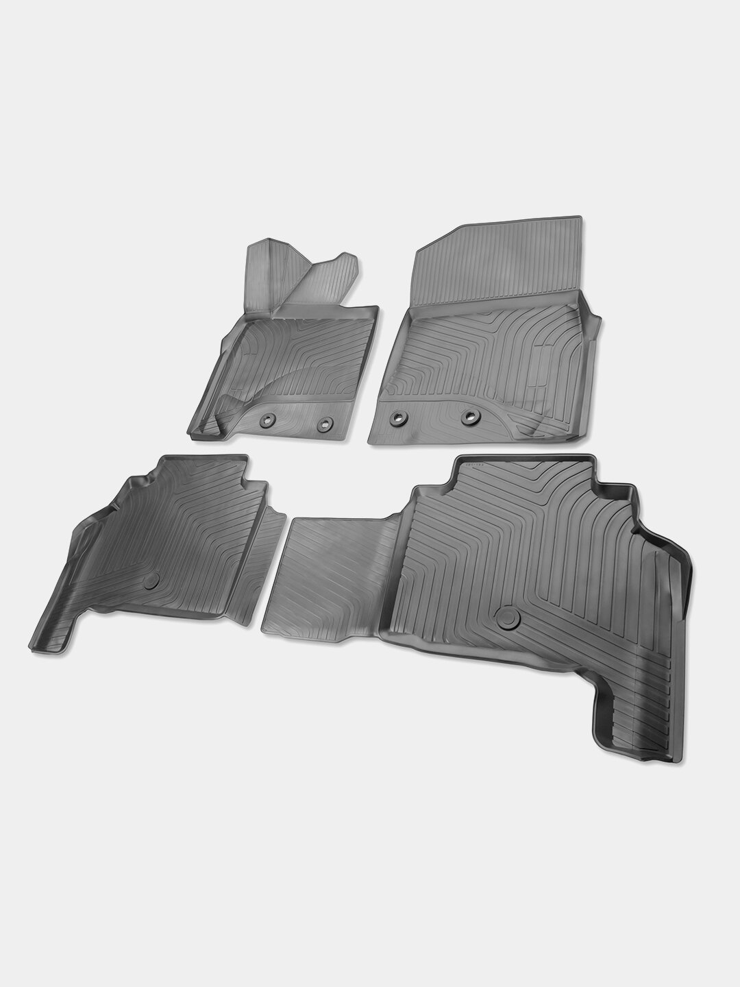 Коврики для салона Poliplast, для Toyota Land Cruiser 200 -fl1 2012-2015, резина, силикон, с бортиками