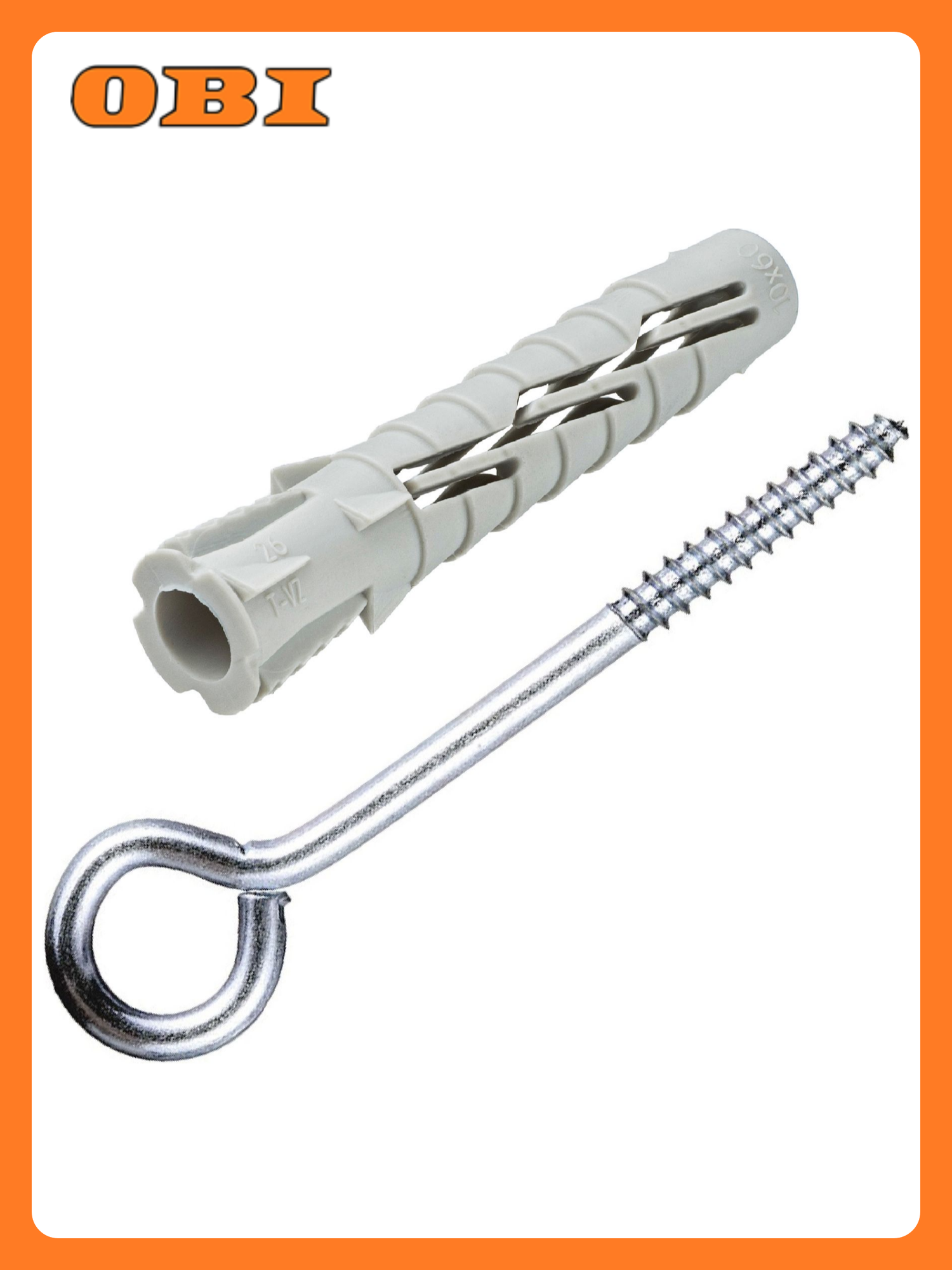 Дюбель универсальный Tecfi VZ нейлон 10x60 мм с шурупом-кольцо 2 шт