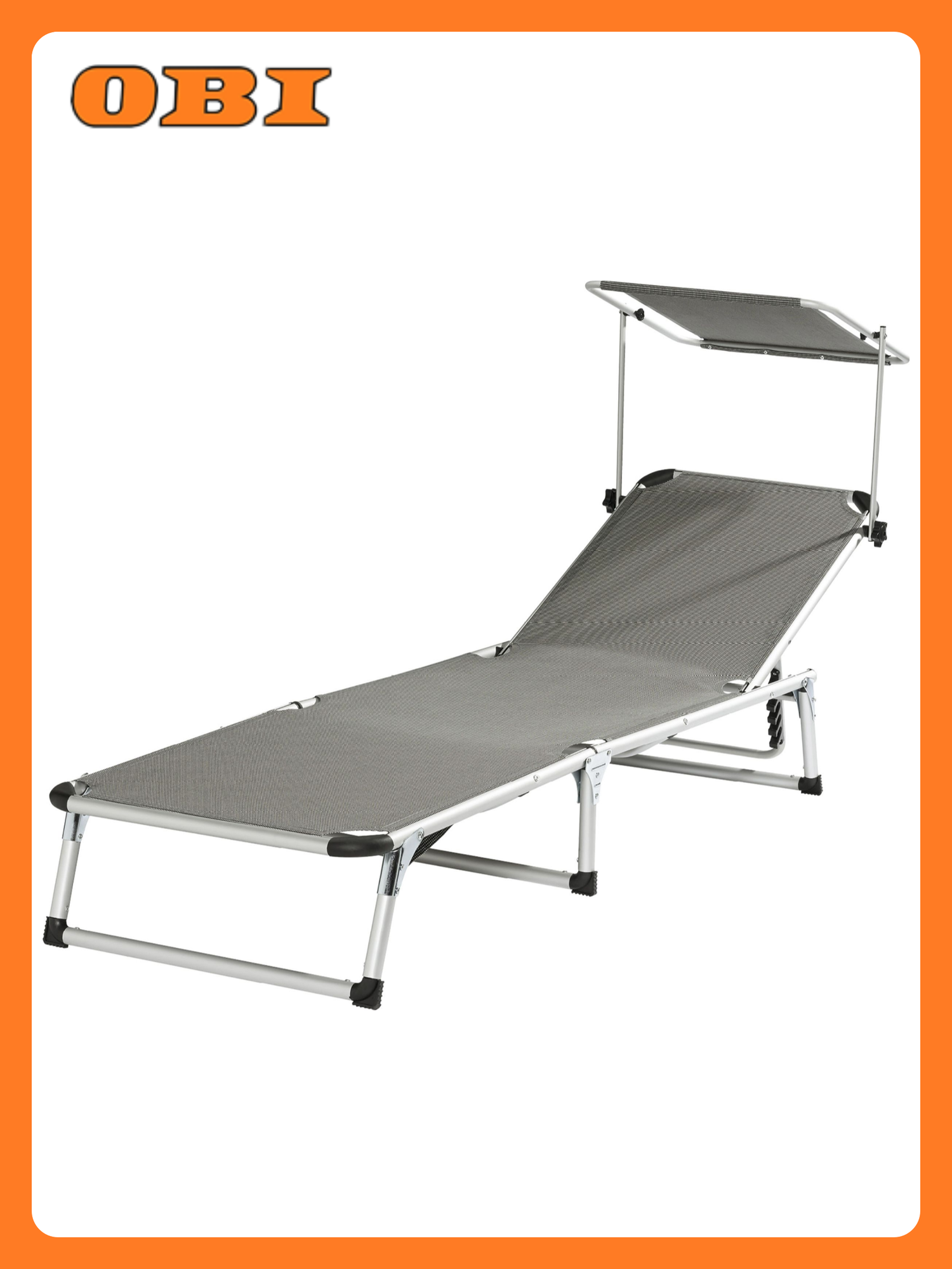 Шезлонг Atoka складной металлический каркас текстильное сиденье серый