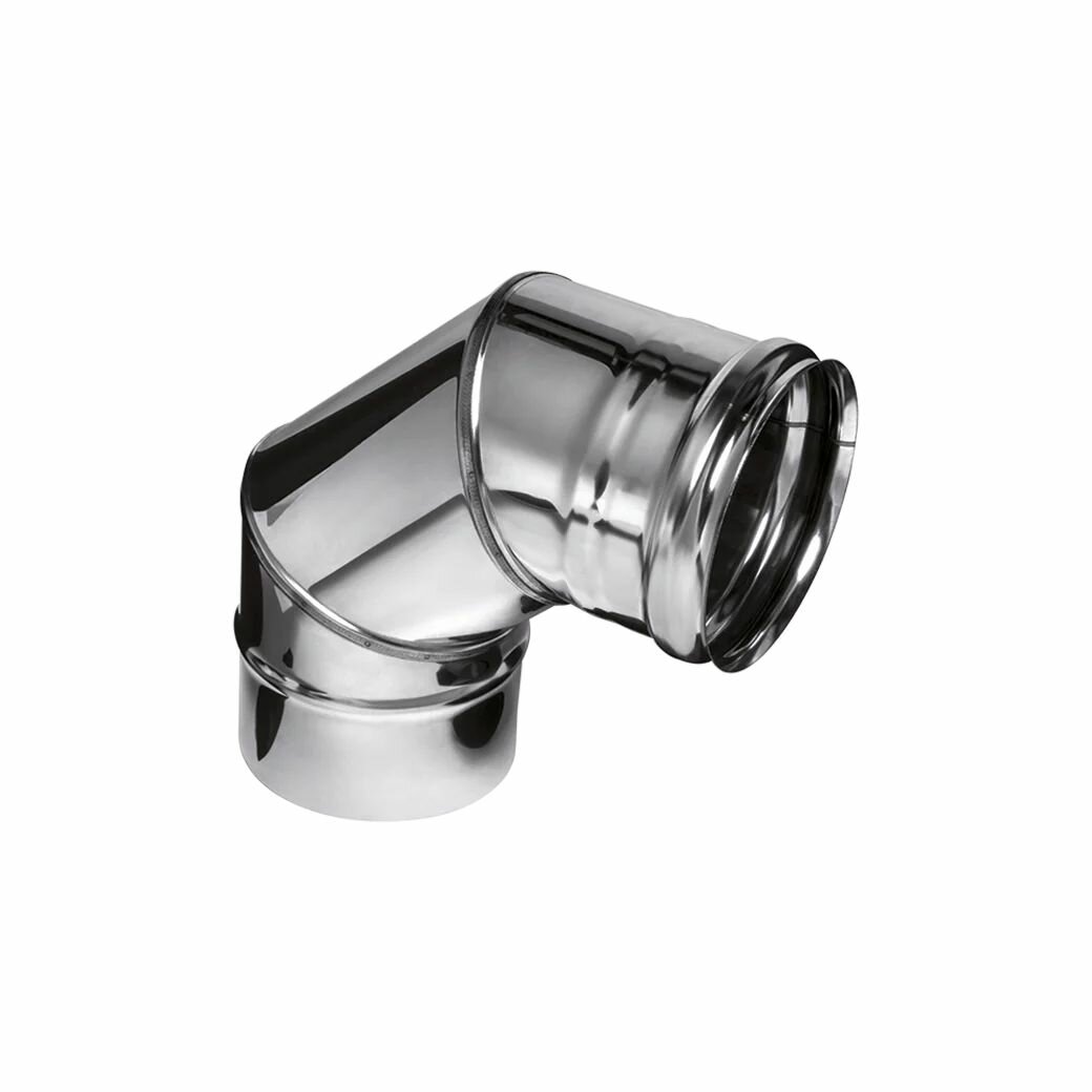 Угол дымохода ф110 мм 90 гр. нерж. 08мм