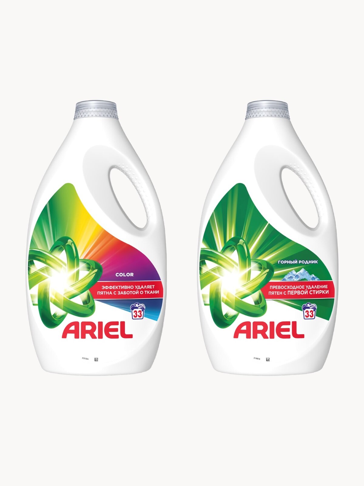 Гель для стирки Ariel Колор для цветного белья 2 шт по 2.145 + Горный родник для белого белья 2 шт по 2.145 л