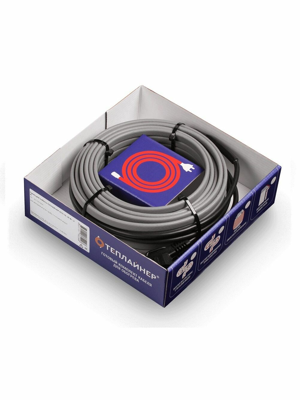 Греющий кабель со влагозащитой Теплайнер Profi-КСН-16, 16 Вт 1 м саморегулирующий экранированный на трубу — фото 1