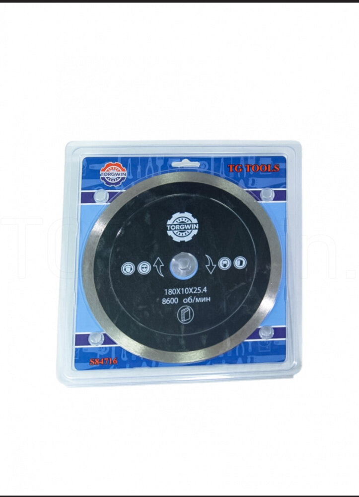 Диск алмазный "TORGWIN" со сплошной кромкой (тонкий) 180*10*25.4 1,5 — фото 1