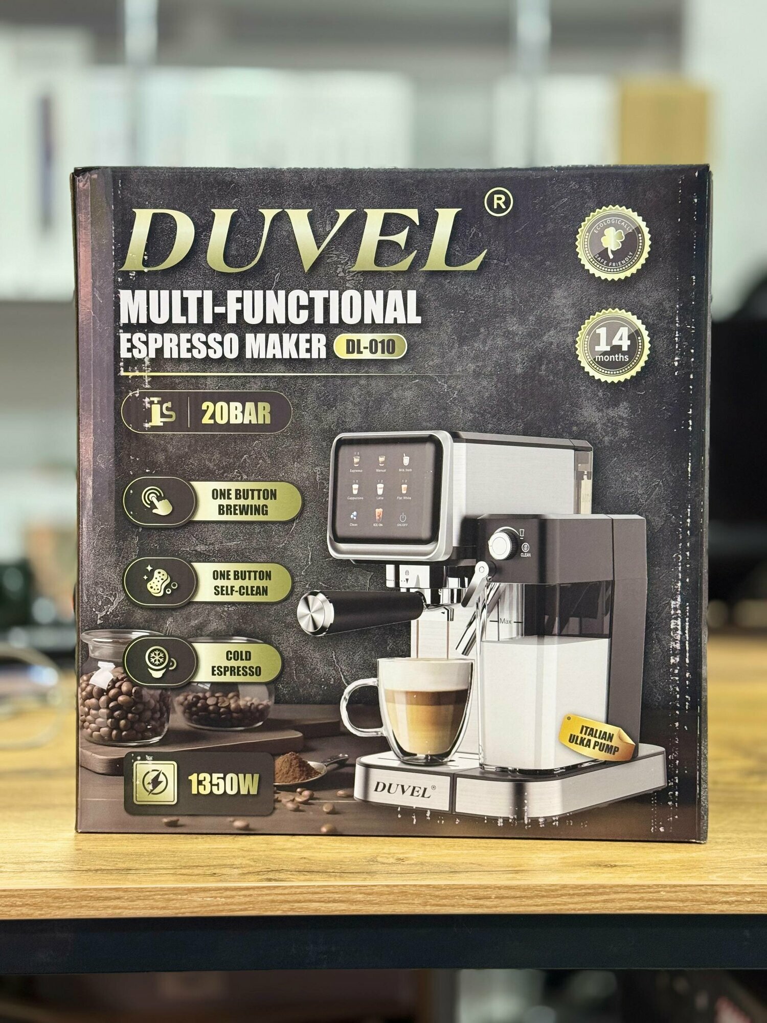 Кофемашина DUVEL DL-010, давление 20 Бар, мощность 1350Вт, сенсорное управление