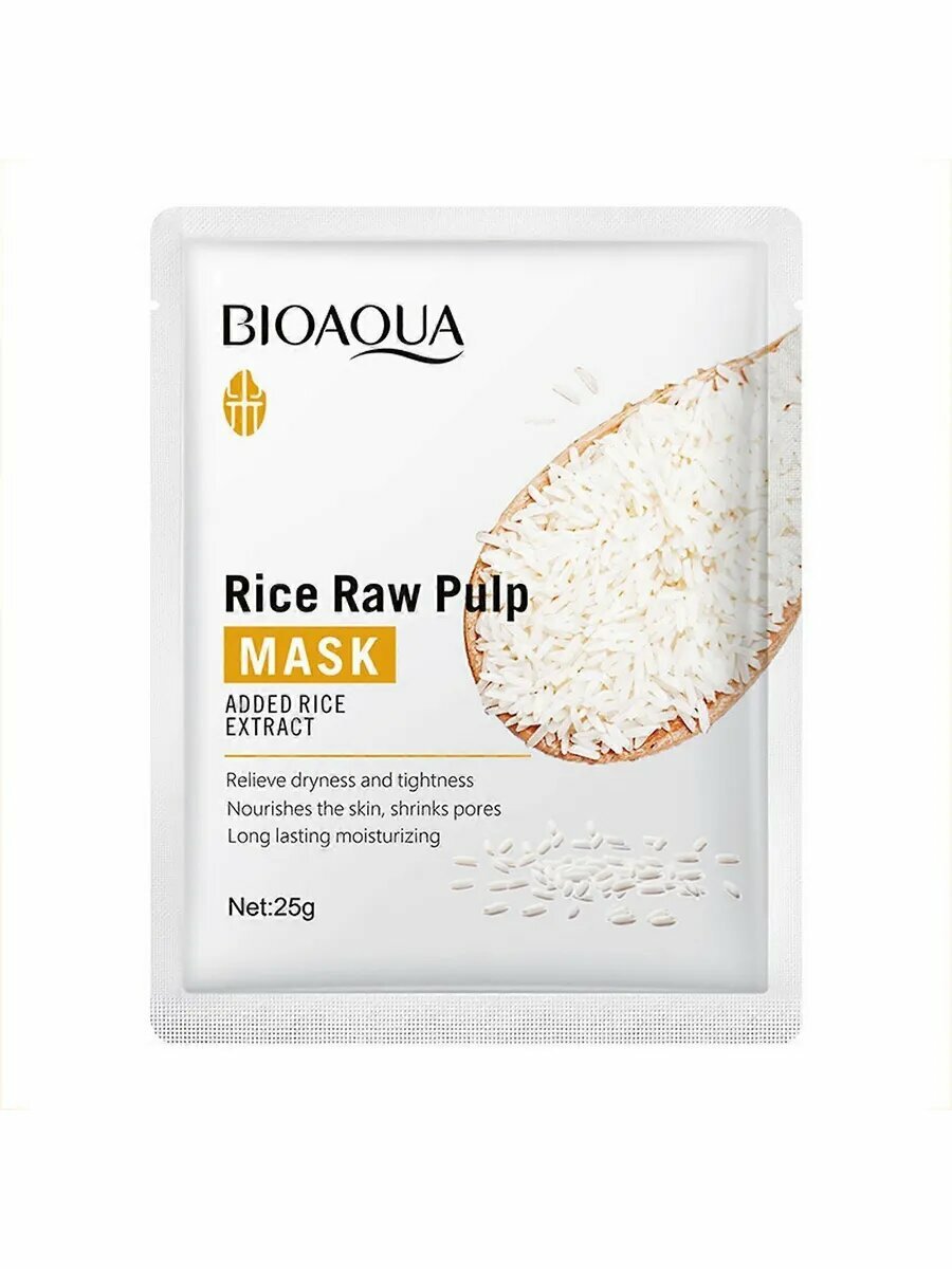 Тканевая маска Рисовая, для всех типов кожи, ночная, увлажнение, сужение пор, 25 г