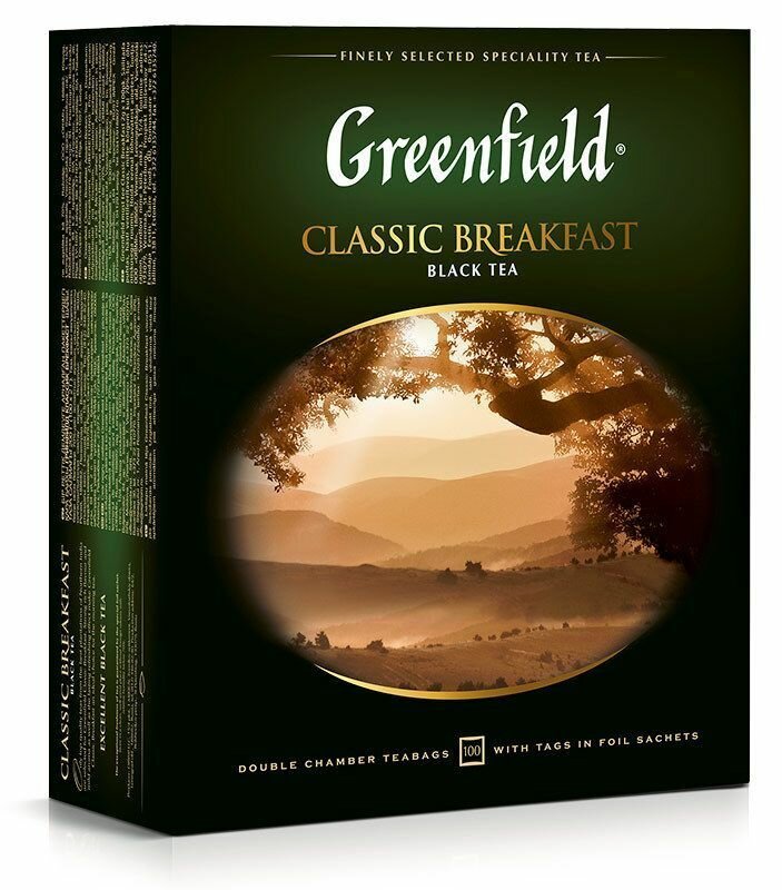 Черный чай Гринфилд Greenfield Classic Breakfast 100 пакетиков