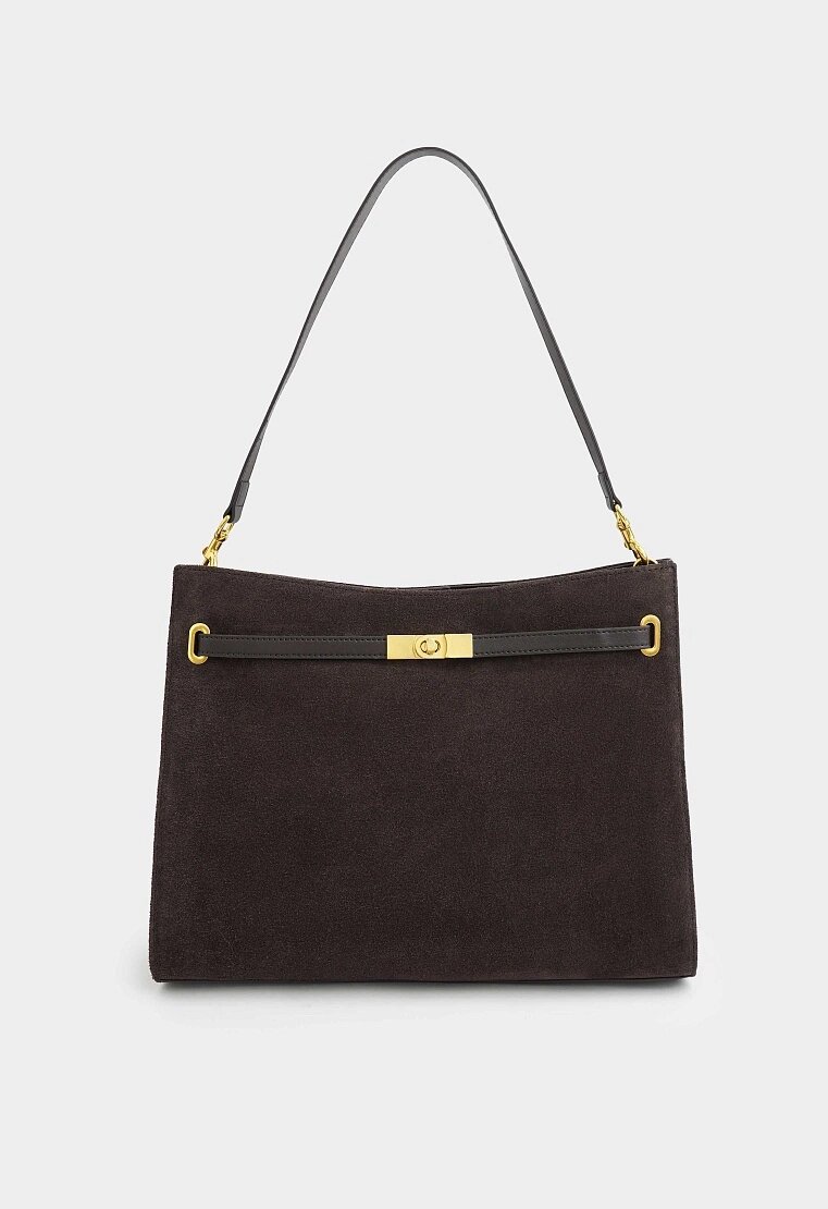 Сумка мессенджер Mario Berlucci шоппер, фактура бархатистая, коричневый