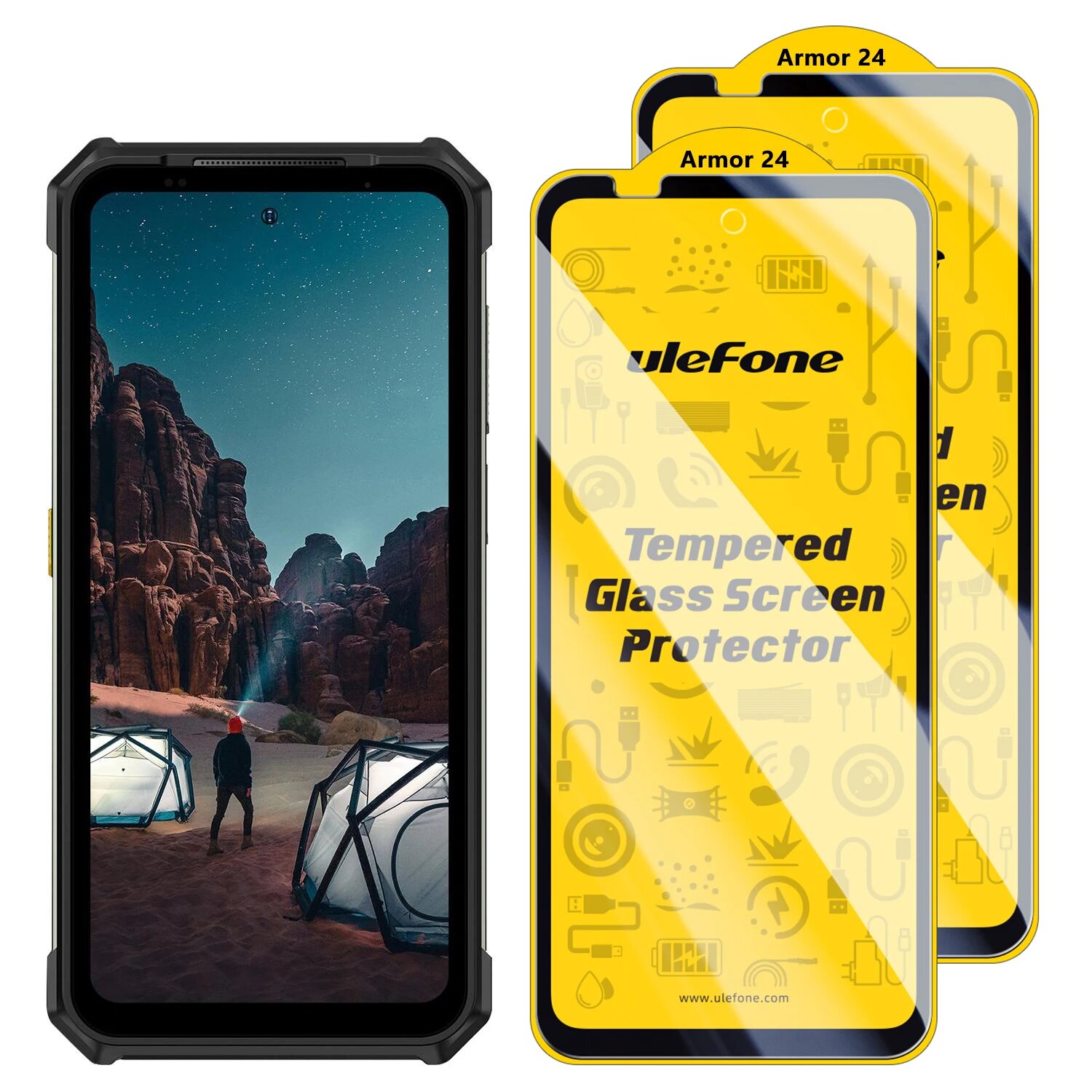 2 шт. Ulefone Armor 24 HD закаленное стекло с защитой от отпечатков пальцев Защитное стекло для экрана против царапин для Armor 24 Series Glass