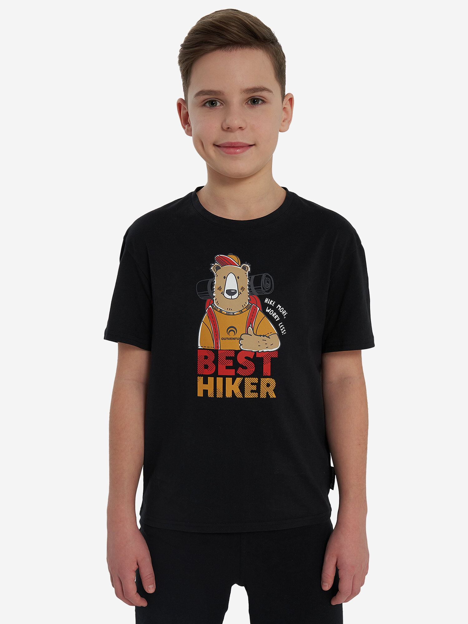 Футболка OUTVENTURE, размер 146-152, черный — фото 1