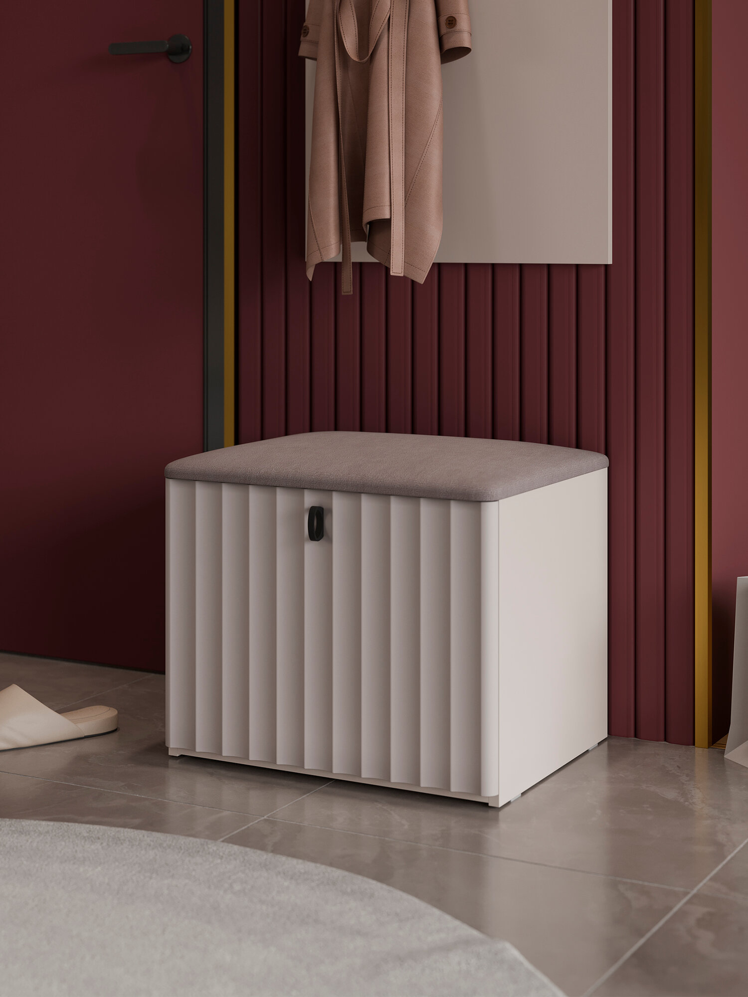 Тумба для обуви ТриЯ "Тиффани", исп. 2.1, кашемир, 55x44x46 см — фото 1