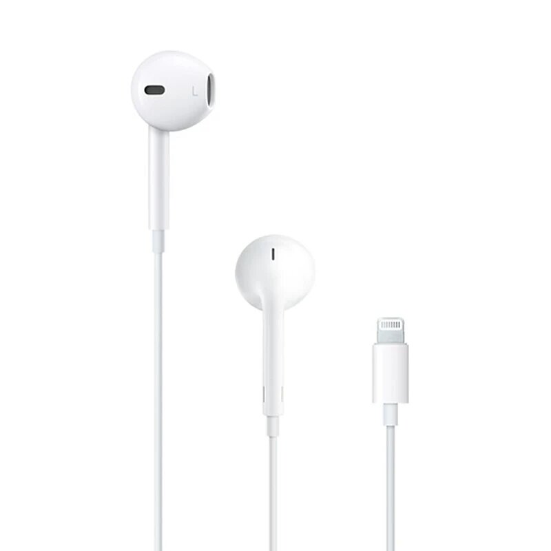 Оригинальные наушники Apple Lightning EarPods с микрофоном для iPhone 13, XS, XR, 7 Plus, 8 Plus — белые вкладышные