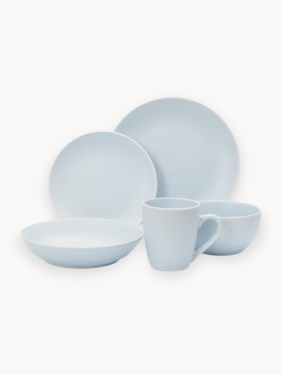 Набор суповых тарелок Domenik Scandy Blue голубой, 20,5 см, керамика, 4 шт.