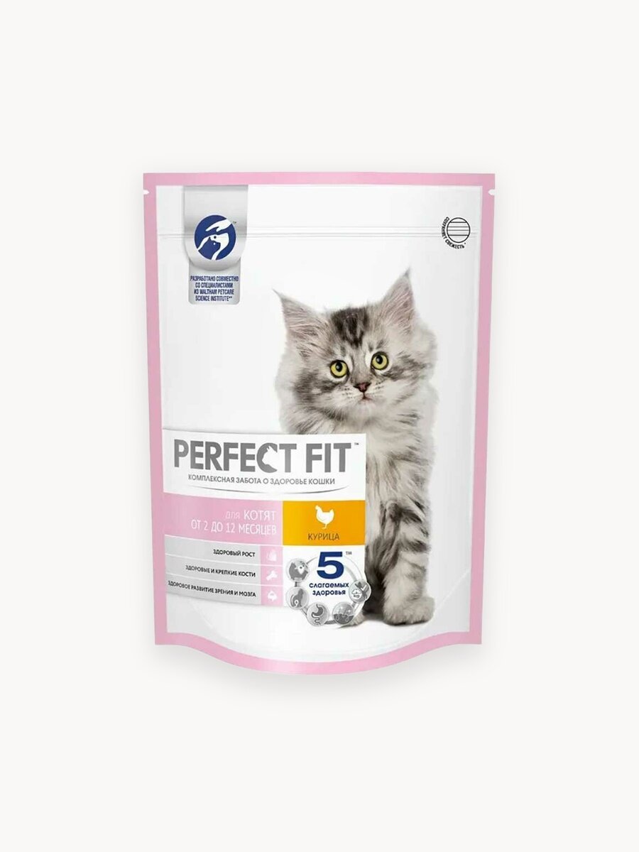 Cухой корм для котят от 2 до 12 месяцев Perfect Fit, с курицей, 1.2 кг