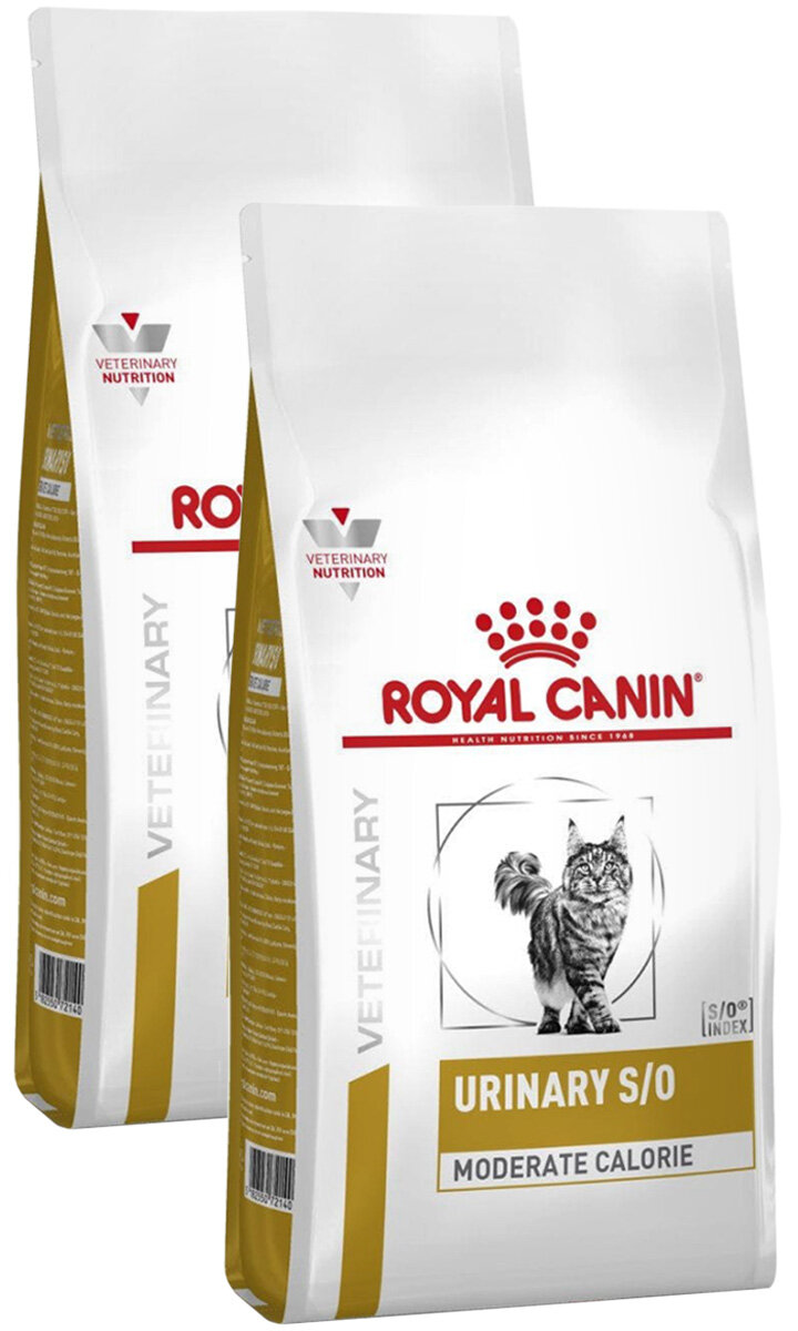 Сухой корм Royal Canin Urinary S/O Moderate Calorie для кошек при мочекаменной болезни, 0,35 кг х 2 шт