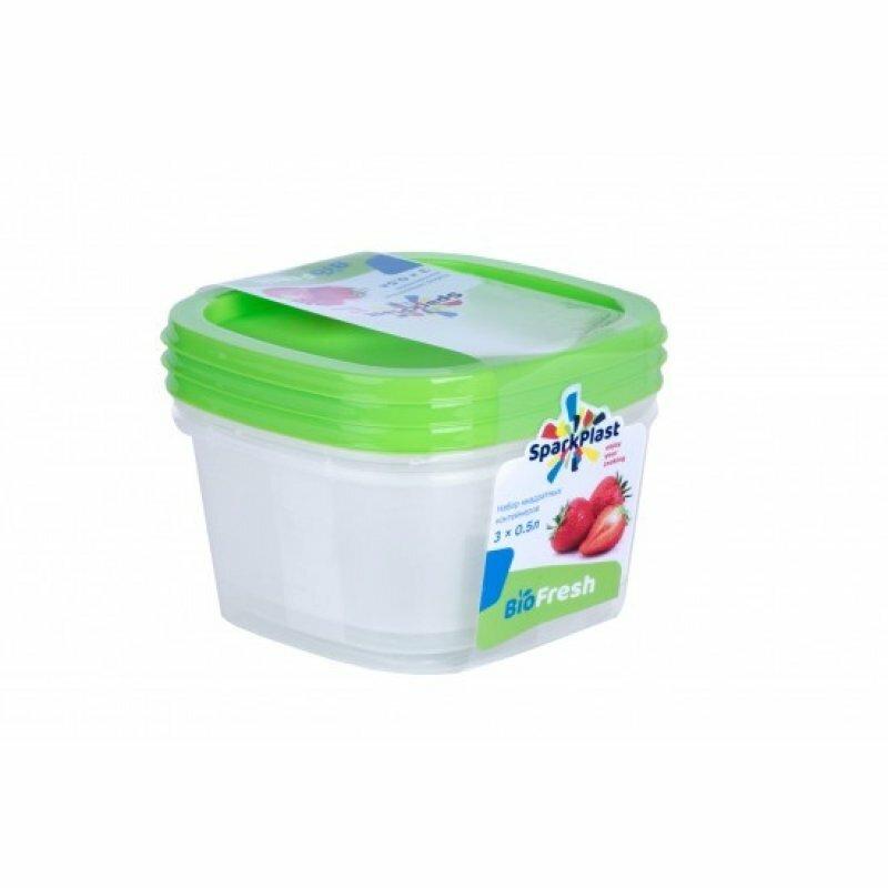 Другие товары 12 Spark Plast Контейнер для хран. продуктов BioFresh 3шт/05л квадрат IS10509 Spark Plast