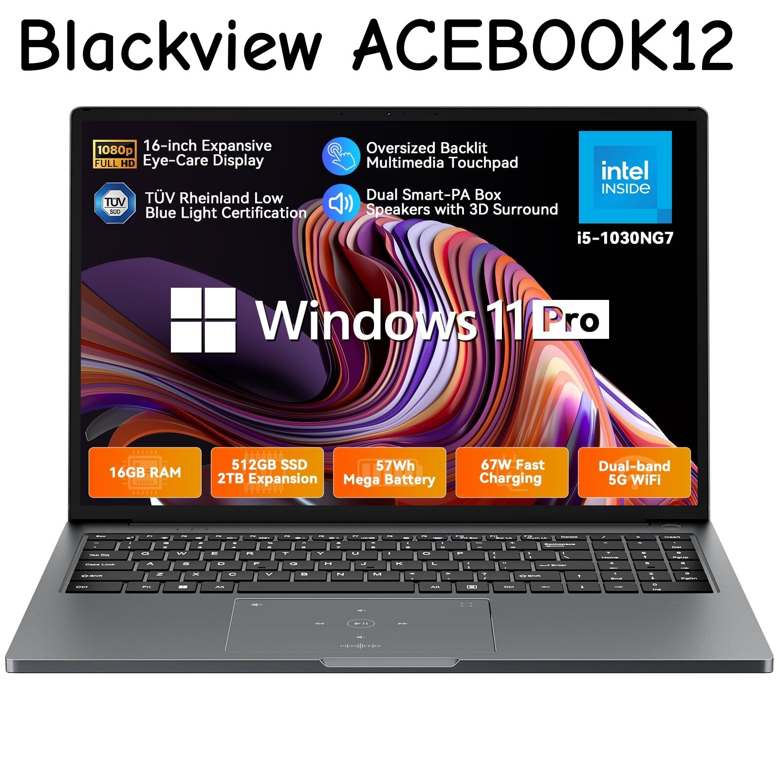 Ноутбук Blackview Acebook12, 16", 1920x1200, Intel Core i5 1030NG7,16GB, SSD 512GB, RU