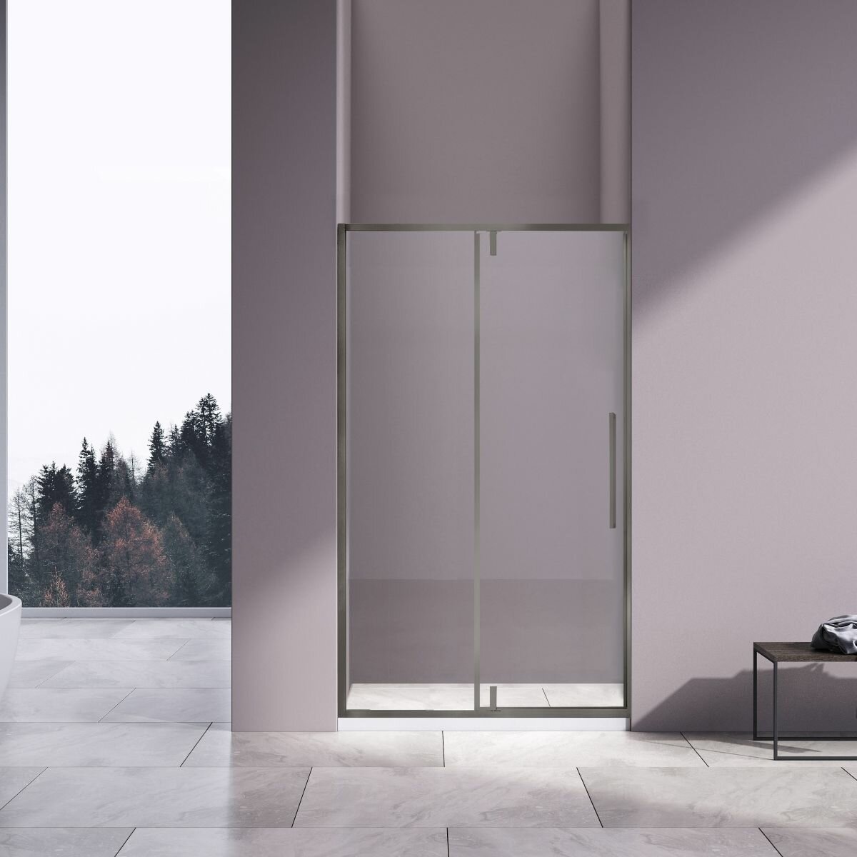 Душевая дверь Vincea Slim-N VDP-4SN120CLGM вороненая сталь стекло прозрачное