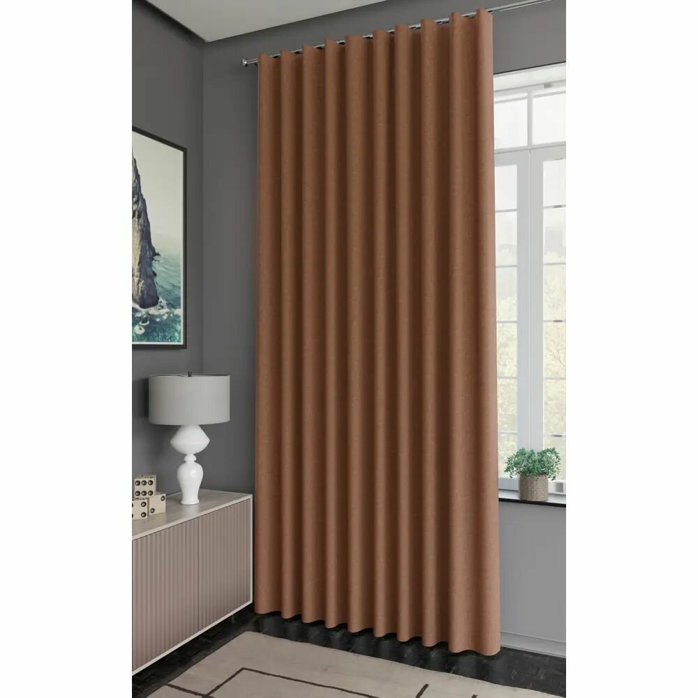 Штора на ленте со скрытыми петлями Looks 200x260 см цвет терракот