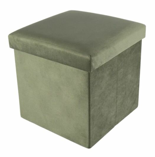 Пуф складной Atmosphera Lilou с отделением для хранения 38x38x38 см полиэстер цвет зелено серый