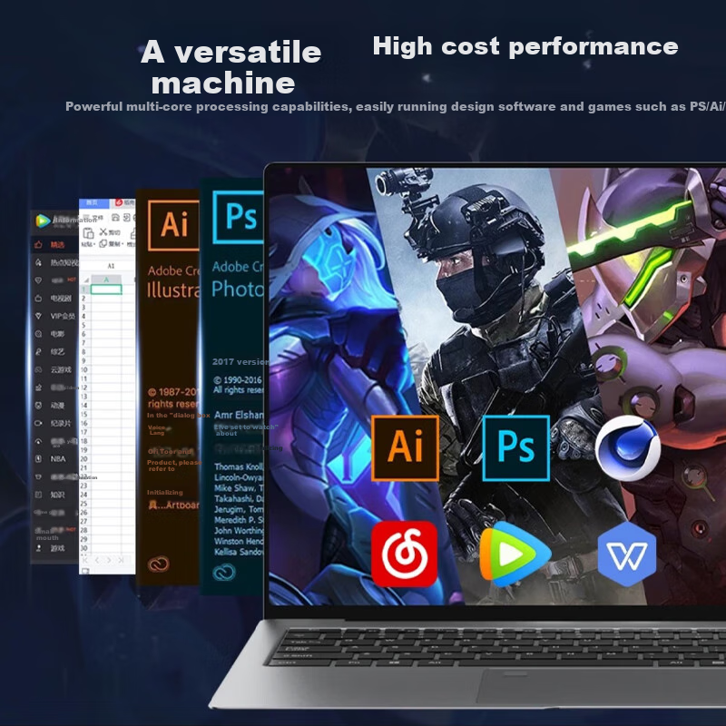 Ноутбуки Xiaomi Mi Gaming Laptop Wanlida Wanlida Intel 15th Generation Laptop with Dedicated Graphics Card, High Performance for Gaming, Office Work, and Students, Ultrathin and Lightweight
