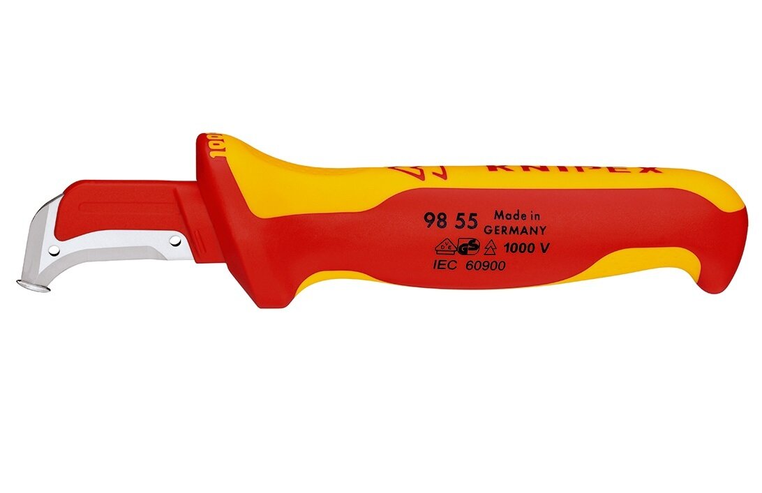 Нож для снятия изоляции VDE "KNIPEX" с опорным башмаком нержавеющая сталь KN-9855