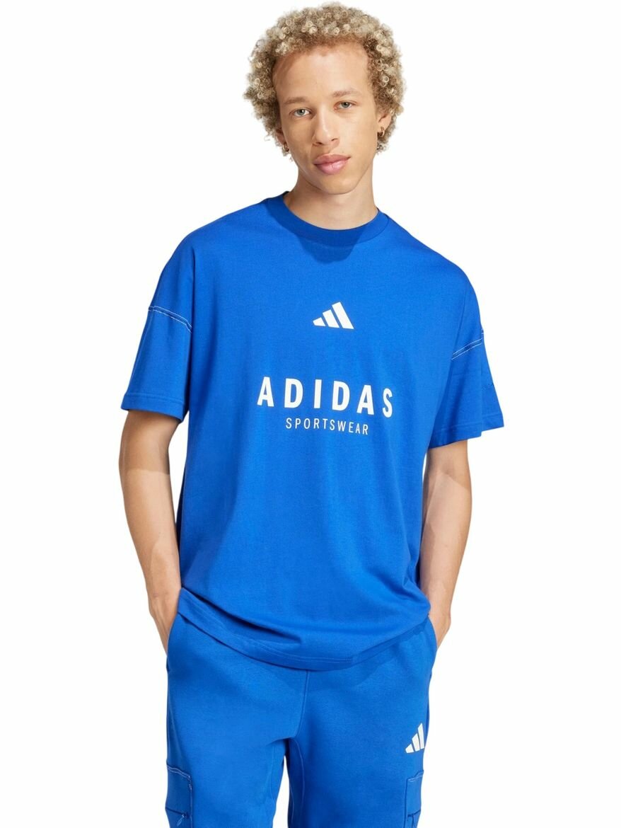 Футболка adidas ALL SZN Graphic Tee, размер L, cиний