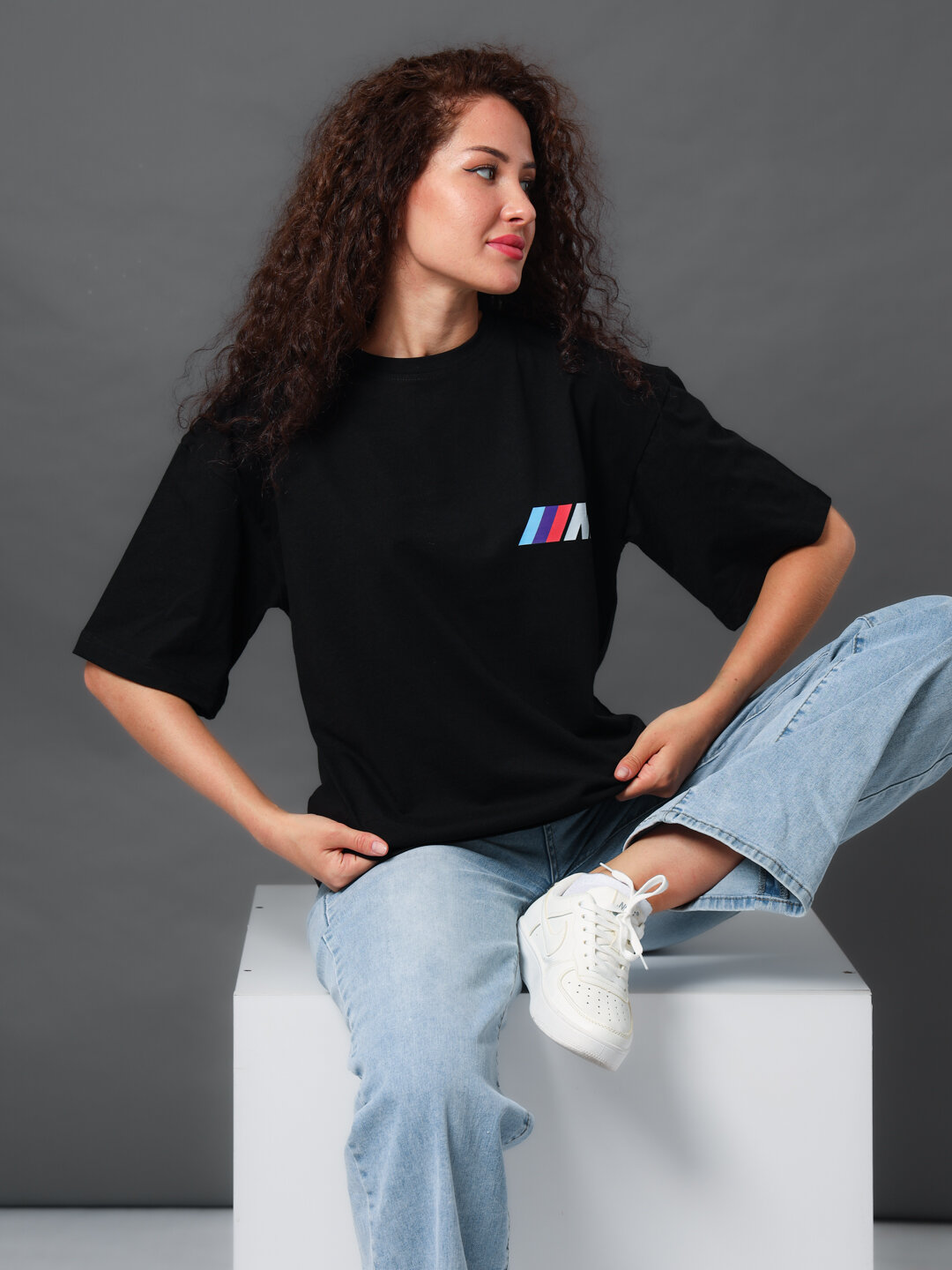 Футболка футболка, 1 шт., размер 50, черный — фото 1