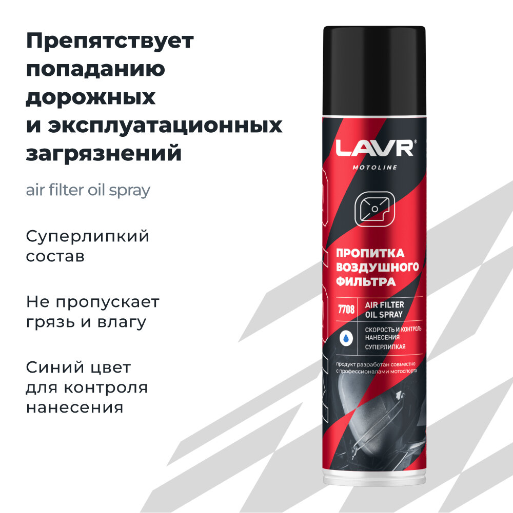 Пропитка для воздушных фильтров, 400 мл Ln7708 LAVR BE — фото 1