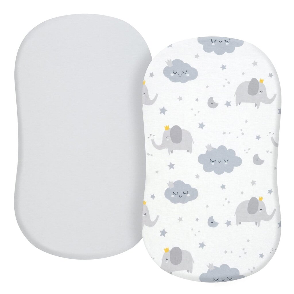 2Pcs Baby Fitted Sheet Newborn Bassinet Changing Pad Case Soft & Comfortable Crib Fitted Sheets Cradles Mattress Cover
