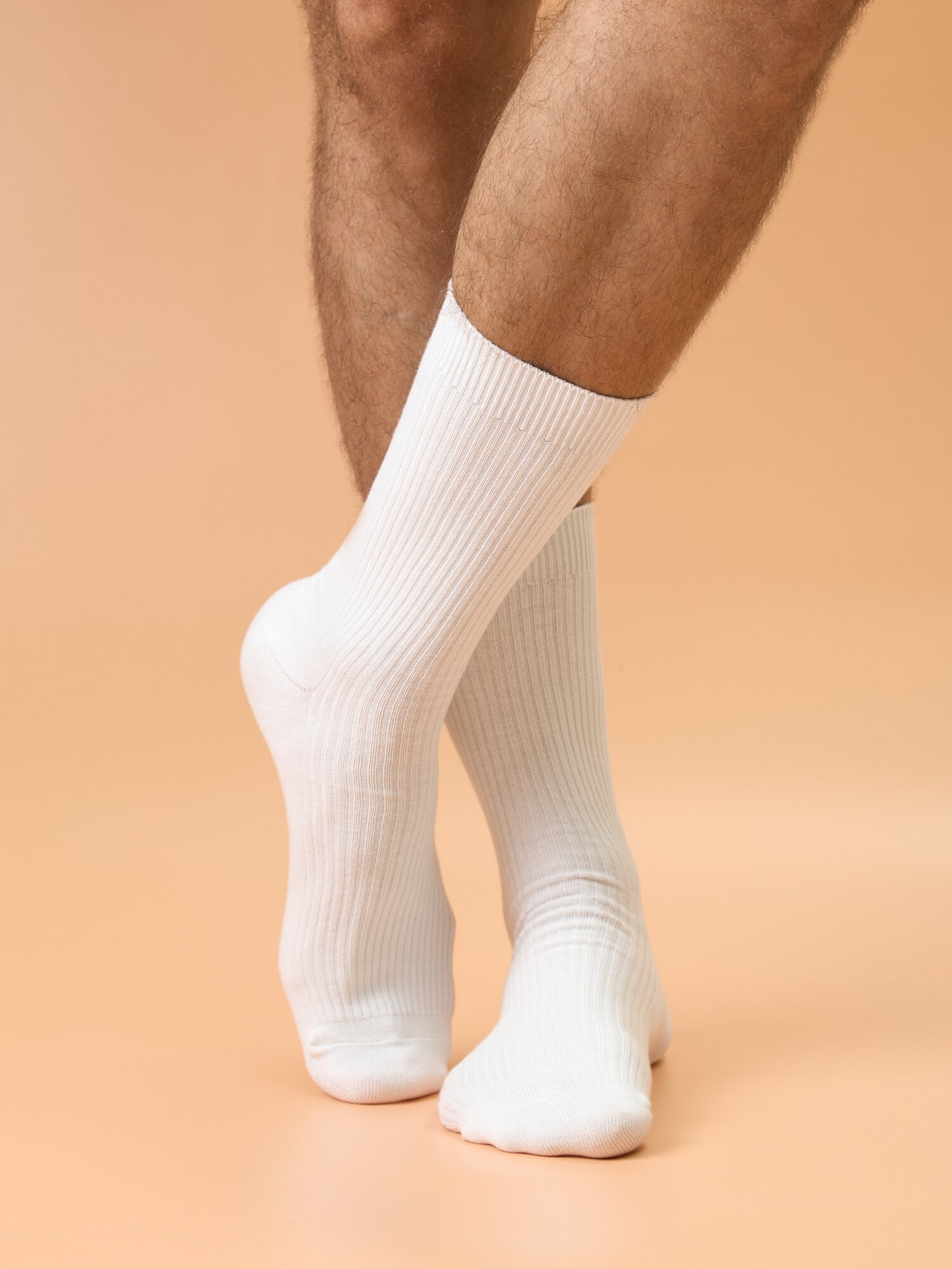 Носки спортивные MIOPREMIO Базовая коллекция, комплект, 5 пар, размер 45-47, белый — фото 1