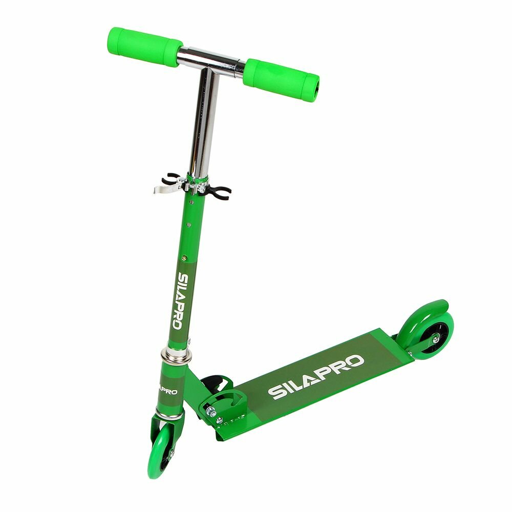Самокат SILAPRO складной 2 колеса 40 кг для детей зеленый