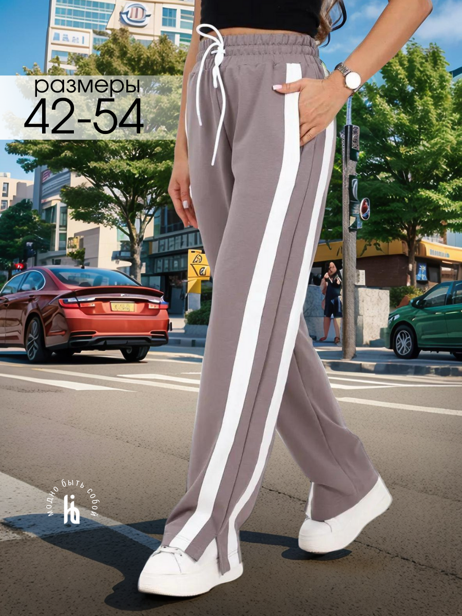 Брюки спортивные IHOMELUX, размер 54, серо-бежевый