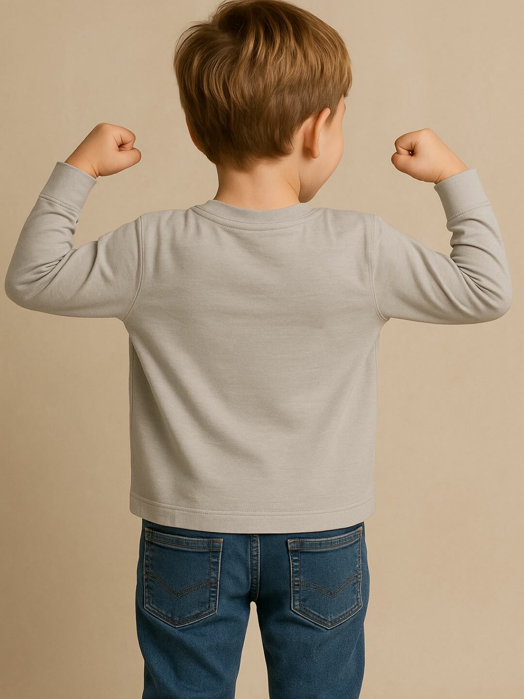 Лонгслив DNZ, размер 104, светло-серый — фото 1