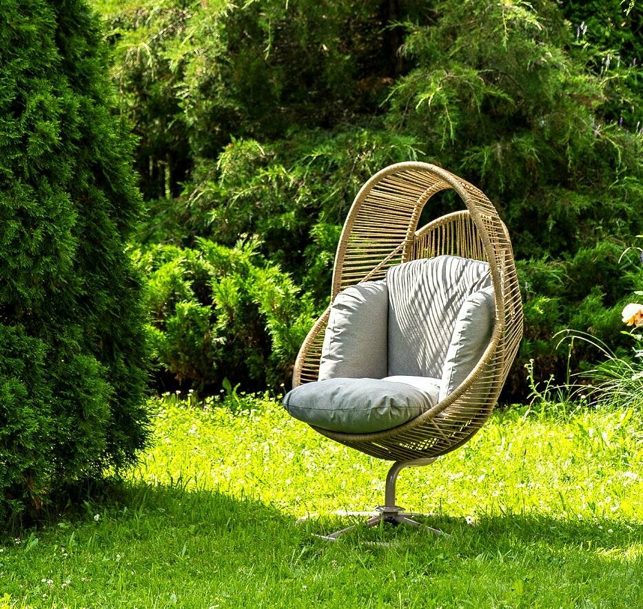 Кресло подвесное 4SIS  Барселона  кресло кокон из искусственного ротанга  цвет соломенный арт  JYSRS240630