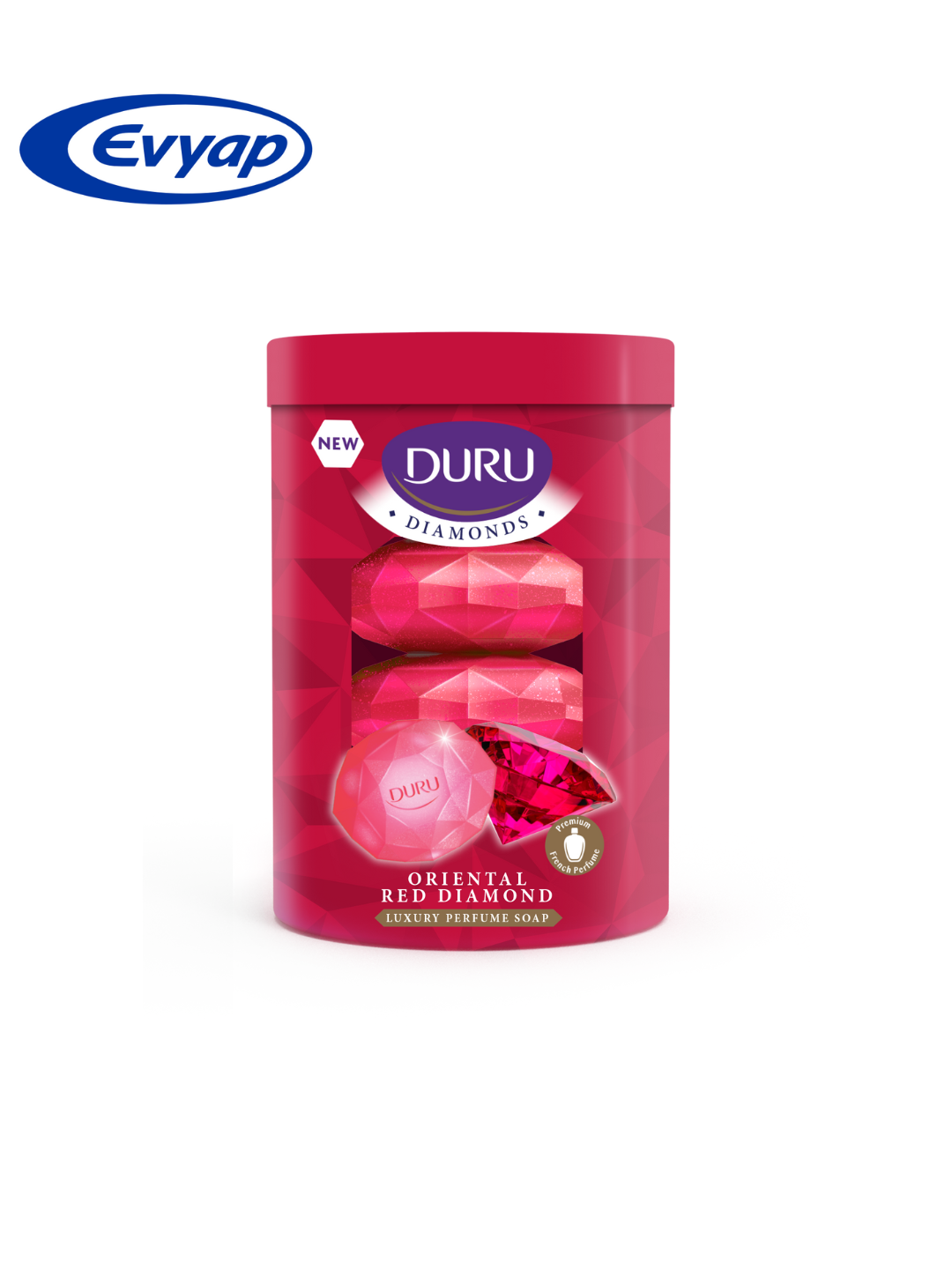 Туалетное мыло DURU DIAMONDS SERIES RED PVC, 90 гр * 4шт